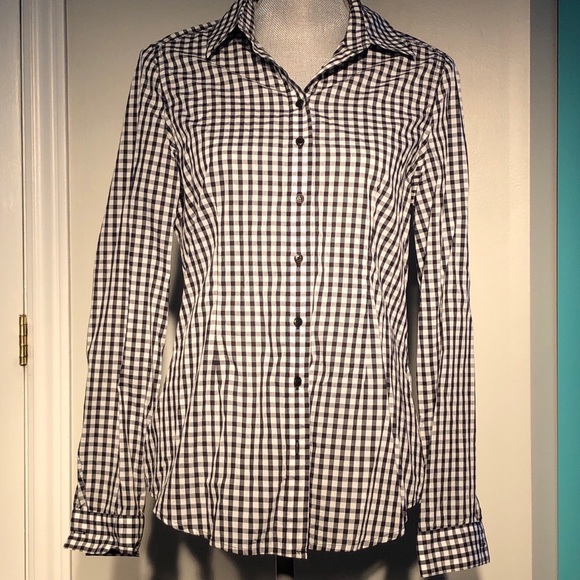 Guess black and White checkered blouse - Picture 1 of 6
